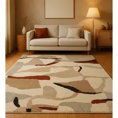 GENERICO - Alfombra Decorativa Geometrica Sherpa Cosy Desert Beige Arena 240x340