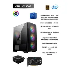 MSI - PC GAMER INTEL I9-12900F, RAM 32 GB DDR4 RGB , 1 TB SSD, TARJETA VIDEO RTX 12 GB
