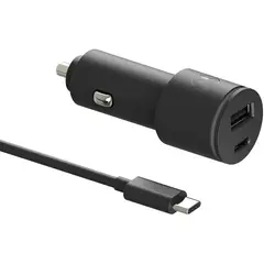 MOTOROLA - CARGADOR AUTO USB 45 WATTS CON DOBLE SALIDA TIPO C Y A