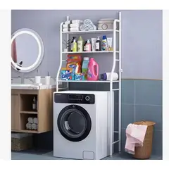 GENERICO - Organizador Estante De Lavadora Baño Metálico Rack 3 Niveles Color Blanca