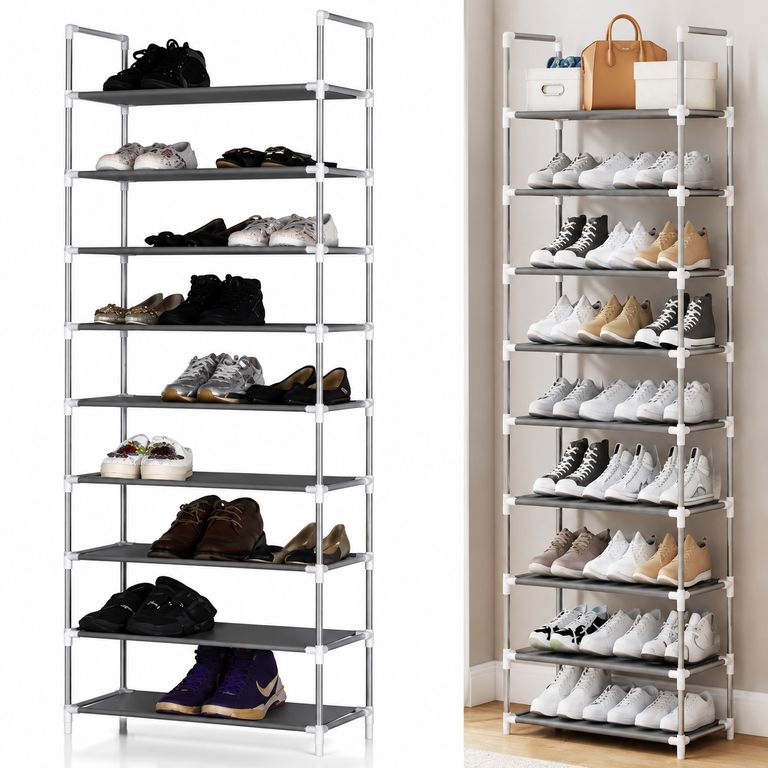 Zapatera Metálica de 9 Niveles – Organizador Vertical para 27 Pares