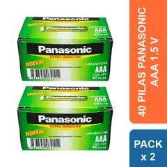 PANASONIC - Pila AAA Extra Duración - 2 Cajas