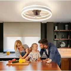 GENERICO - Plafon Brillante Led  con Ventilador White 24W