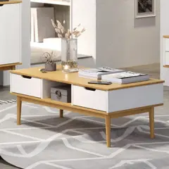 R&R MUEBLES - Mesa de Centro Ogawa Blanco y Marrón