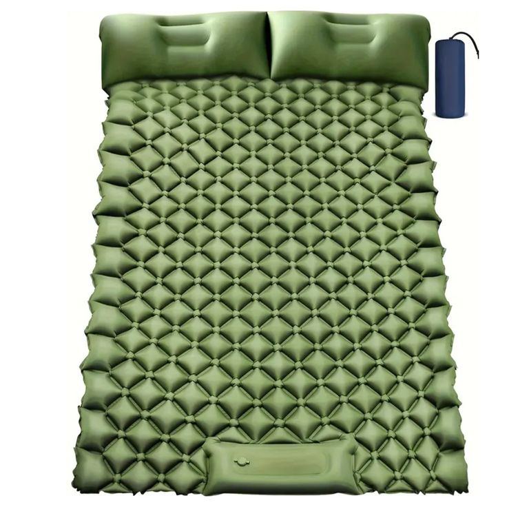 Colchoneta Inflable Ultra Ligero Para Acampar 2 Personas Verde