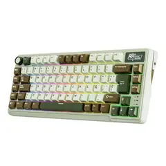 ROYAL KLUDGE - Teclado Mecánico Inalámbrico Español RKL75 Verde Palma