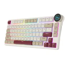 ROYAL KLUDGE - Teclado Mecánico Inalámbrico Español N80 Nubes Rosadas