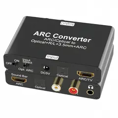 RENVMEXY - Convertidor HDMI ARC a Óptico y RCA 7.1 Canales - AY133 Negro