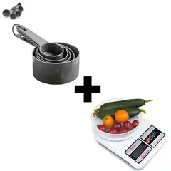 EASY AND HOME - Combo balanza gramera + tazas medidoras para cocina