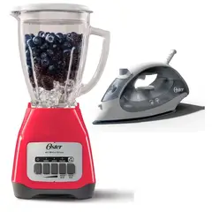 OSTER - Combo Plancha Compacta Oster y Licuadora de 2V con Pulsador Sandia