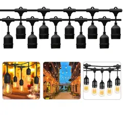 SEISA - Socket Colgante para Luces Guirnalda Decorativa 10 metros y 20 Socket
