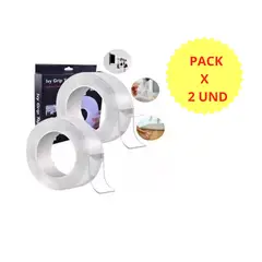 GENERICO - CINTA DOBLE CONTACTO 3 METROS PACK DE 2