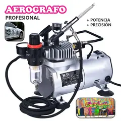 GENERICO - KIT AEROGRAFO PROFESIONAL MULTIUSO ALTA POTENCIA