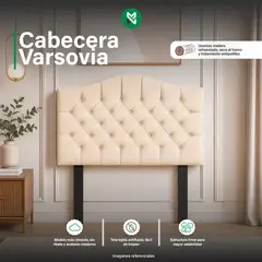 MUEBLES MACRUMO - Cabecera Alta Varsovia Queen - Beige Antifluido