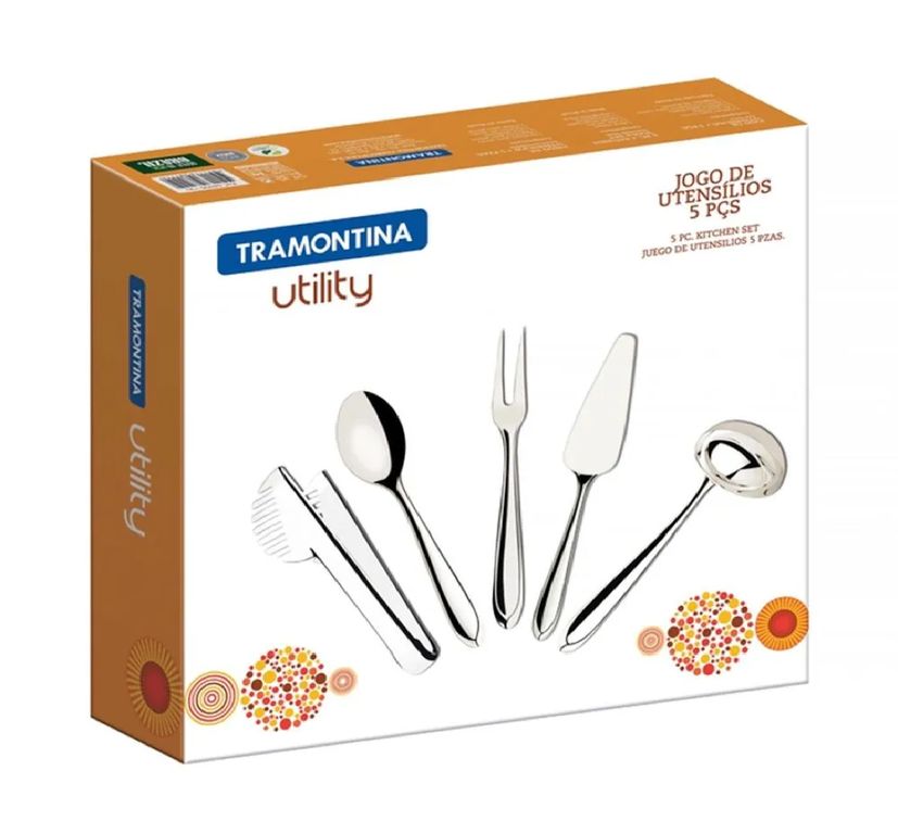 JUEGO DE UTENSILIOS TRAMONTINA DE ACERO INOXIDABLE UTILITY