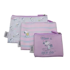 SNOOPY - Set de Estuches Multiuso x3 Modelo PVC