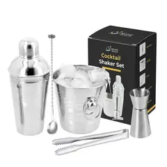 GENERICO - SET DE BAR PRO X5 Piezas Coctelera Shaker