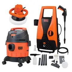 BLACK+DECKER - Hidrolavadora 1400w + aspiradora 1200w + pulidora Black & Decker