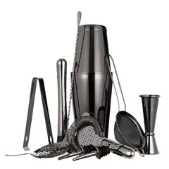 GENERICO - Kit Bartender Profesional 10 Pzs Negro