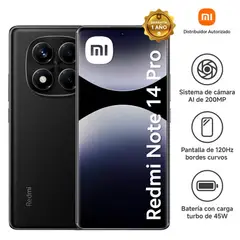 XIAOMI - Celular Redmi Note 14 Pro 256GB ROM 8GB RAM - NEGRO