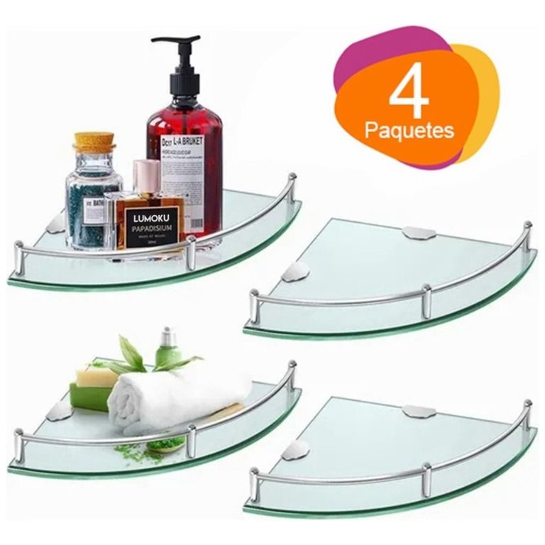 Ducha Organizador Repisas Esquineras De Vidrio Estante 4 Uds