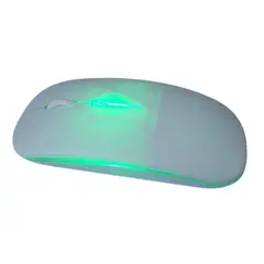 GENERICO - Mouse Inalámbrico Recargable Dual Bluetooth y USB 24G RGB BLANCO