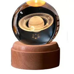 GENERICO - Lampara Esfera 3D Giratorio Saturno