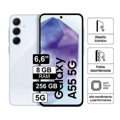SAMSUNG - CELULAR A55 5G 8GB 256GB - CELESTE
