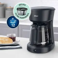OSTER - Cafetera Oster® de 12 tazas con filtro permanente BVSTDCS12B