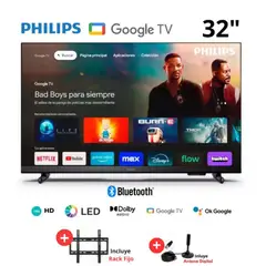 PHILIPS - Televisor 32 HD Google Tv 32PHD6909 + Antena Digital+ Rack Fijo