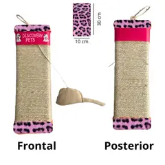 GENERICO - RASCADOR PARA GATO FORMA DE TABLA-LEOPARDO-LILA
