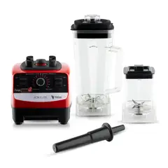 GENERICO - LICUADORA 2 EN 1 DE 2400W COLOR ROJO 2L 6 CUCHILLA