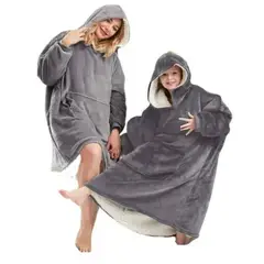 OEM - POLERÓN CALENTADOR IMPORTADO HUGGLE HODDIE - OVERSIZE GRIS