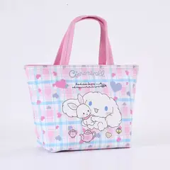 SANRIO - Lonchera Térmica de Cuero PU Kawaii con Asas Tonos Pastel Rosa y Celeste