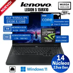 LENOVO - Notebooks Lenovo Legion 7 16iax10 - 83ky005mlm 2tb 16″ 32gb Nvidia Intel Core Ultra 9-275hx 2.70 / 5.40 Ghz