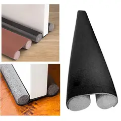 GENERICO - Pack x 02 Burletes Flexible de Espuma 95cm Sellado de Puertas Negro