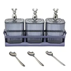 ELMEJORPRECIO - Set De 3 Condimenteros Mouse Morado