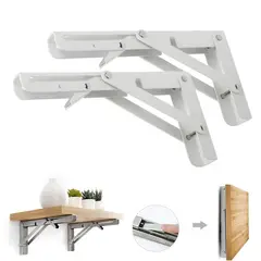 OEM - Repisa Soporte Ángulo Plegable Push 20cm Pack X2