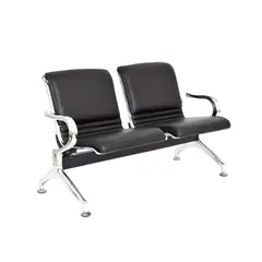OFIDEAS - Tandem De Espera Aeropuerto Tapizado Negro 2 Asientos