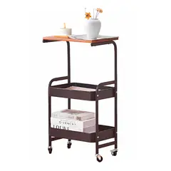 GENERICO - Carrito Organizador Ruedas Multiuso 2 Niveles Negro