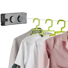 ELMEJORPRECIO - Tendedero Retráctil Doble para Ropa Smart Gris