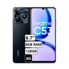 REALME - Celular Realme C53 4G 6GB RAM 128GB Cámara Principal 50MP + 3MP frontal 8MP 6.74"   Pulg - Negro
