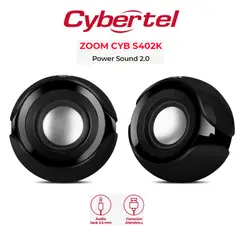 CYBERTEL - Parlante Para PC ZOOM 2 BLACK CYB S402k 2.0 USB 2  RMS:10W CYBERTEL