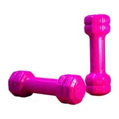 GENERICO - Par de mancuernas - pesas de vinil 0.5 kg - Fucsia