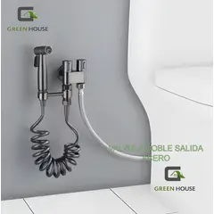 GENERICO - VALVULA ACERO INOXIDABLE NEGRO SUS 304 DOBLE SALIDA DE AGUA