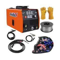 REDBO - SOLDADORA MIG-120M PRO + CARETA + GUANTES + ALAMBRE FLUX