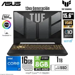 ASUS - Laptop Tuf F15 Gaming FX507VV-LP142 Intel Core i7-13620H 16GB RAM 1TB SSD 15.6" FHD RTX4060-8GB