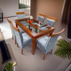 GENERICO - Comedor Daytona 6 sillas - Color Plata