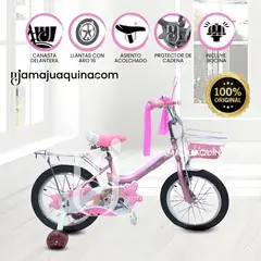 VELOX - Bicicleta Campera con Canasta Aro 16 «CANDY II» Pink