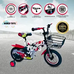 VELOX - Bicicleta con Canasta Aro 12 «FLYING» Red